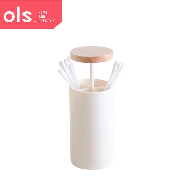 Push Open Cotton Swab Toothpick Storage Bin Q-tips Organizer Container