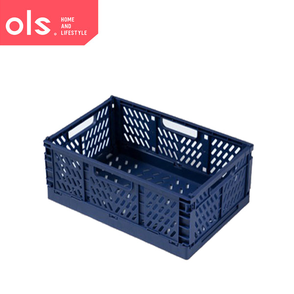 Foldable Stackable Crate Storage Box Basket Bin Plastic Container Organizer with Handle Car Trunk