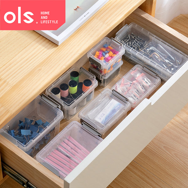 Set Plastic Organizer Storage Box Transparent Desk Makeup Medicine Drawer Organizer Storage Box