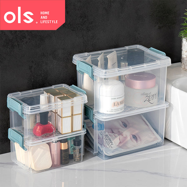 Set Plastic Organizer Storage Box Transparent Desk Makeup Medicine Drawer Organizer Storage Box