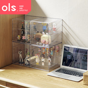 Multi-layer Transparent Garage Kit Storage Box Resin Kit Toy Figure Dust-proof Containers w/ Lid