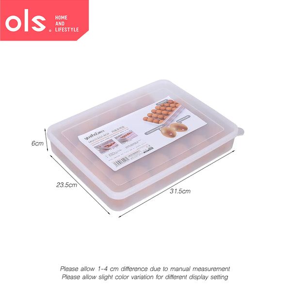 OLS 1pc Stackable 24 Grids Egg Storage Refrigerator Egg Tray Storage Container