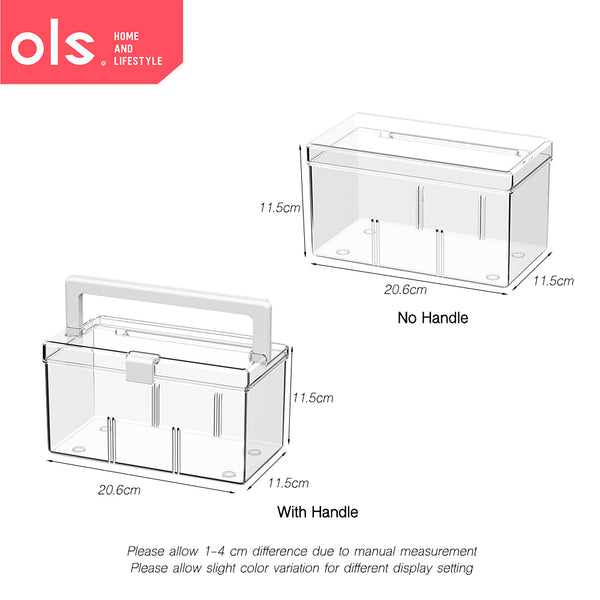 Transparent Multipurpose Storage Box Medicine Facemask Cosmetics Makeup Storage Organizer Box