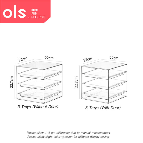 Multi-layer Transparent Storage Box Space Saving Meal Preparation  Desktop Make Up Organizer