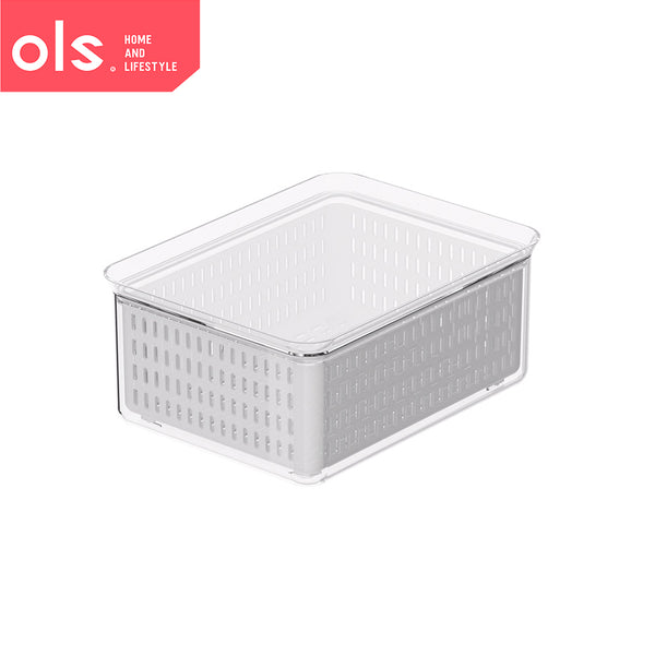 Refrigerator Organizer Drainer Bins Stackable Fridge Food Meat Vegetable Fresh Keeping Storage Box