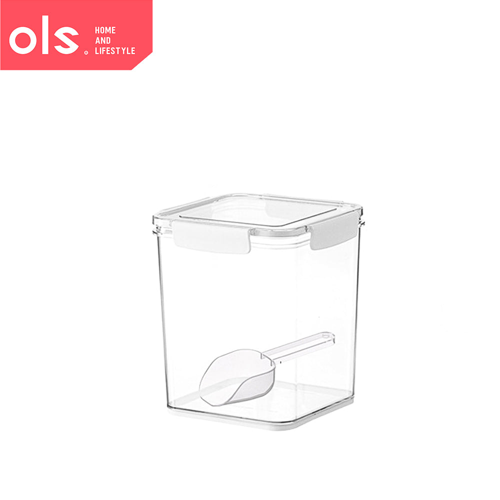 Transparent Large Capacity Grains Rice Pasta Airtight Dried Food Pet Food Storage Box with Scooper