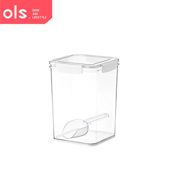 Transparent Large Capacity Grains Rice Pasta Airtight Dried Food Pet Food Storage Box with Scooper