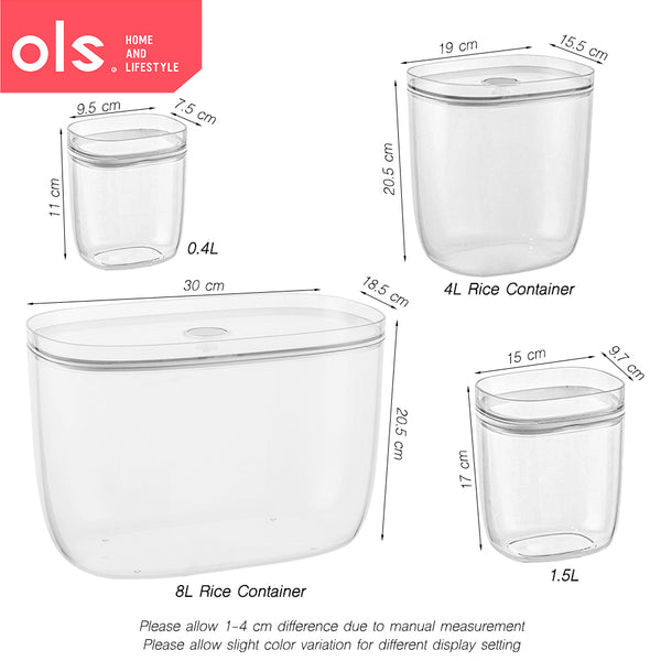 Transparent Airtight Food Grain Rice Container Pasta Storage Fresh Keeping Box Organizer