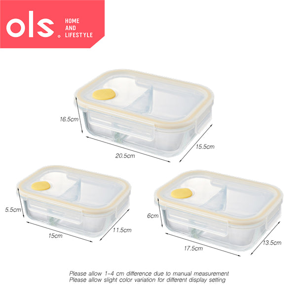 Borosilicate Glass Food Keeper Airtight Leakproof Crisper Microwaveable Oven Safe Lunch Box