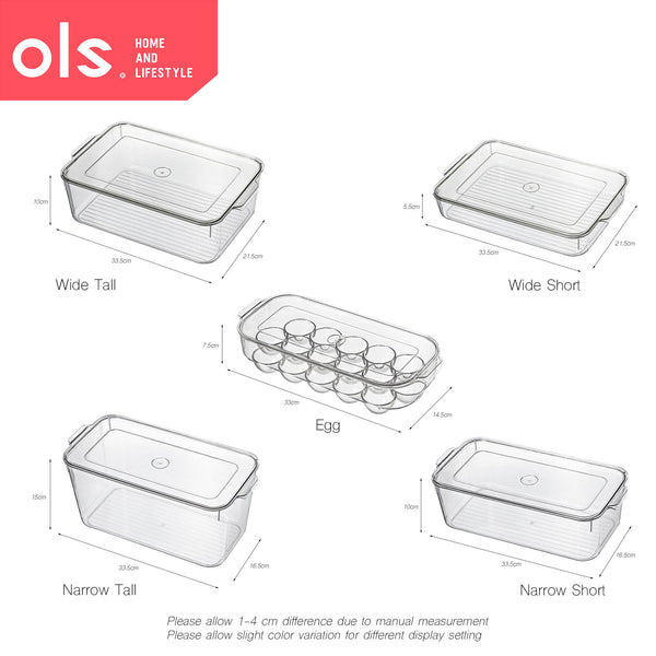 Transparent Fridge Storage Organizer With Lid Freezer Safe