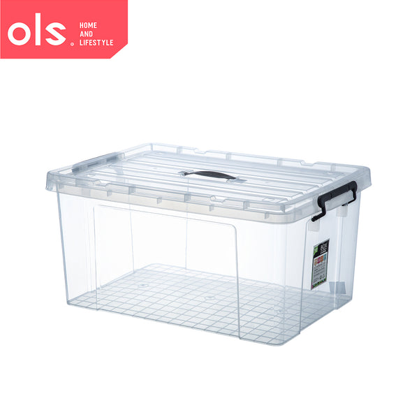 OLS Transparent Large Capacity Clothes Storage Thick Plastic Multipurpose Household Storage Box