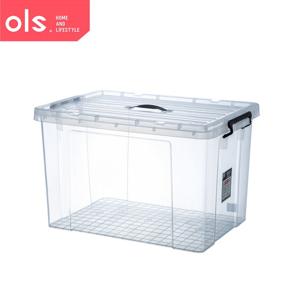 OLS Transparent Large Capacity Clothes Storage Thick Plastic Multipurpose Household Storage Box