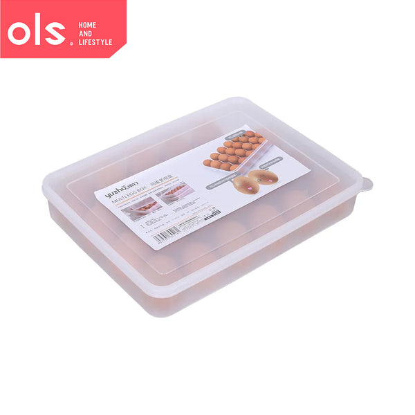 OLS 1pc Stackable 24 Grids Egg Storage Refrigerator Egg Tray Storage Container