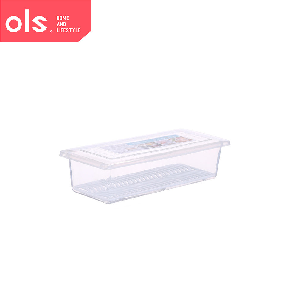 OLS Kitchen Refrigerator Fruit Fish Food Keeper Freezer Storage Box Fridge Organizer with Drainer