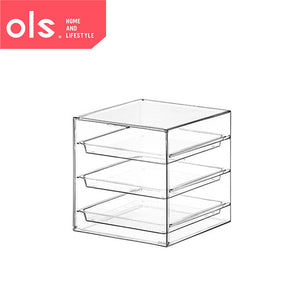 Multi-layer Transparent Storage Box Space Saving Meal Preparation  Desktop Make Up Organizer