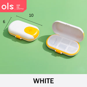 Portable Mini Medicine Box with Medicine Cutter Pill Tablet Storage Dispenser Cutter Travel Use