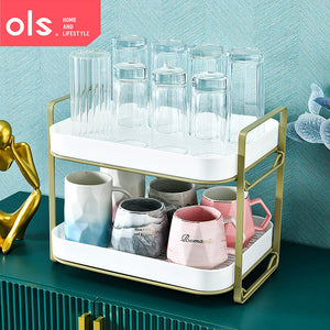 Water Cup Wine Glass Drying Teacup Seasonings Storage Rack Double-layer Drain Serving Tray