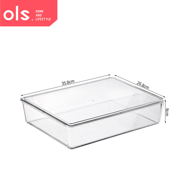 Multi-functional Transparent Refrigerator Organizer Makeup Cosmetics Food Pantry Cabinet Storage