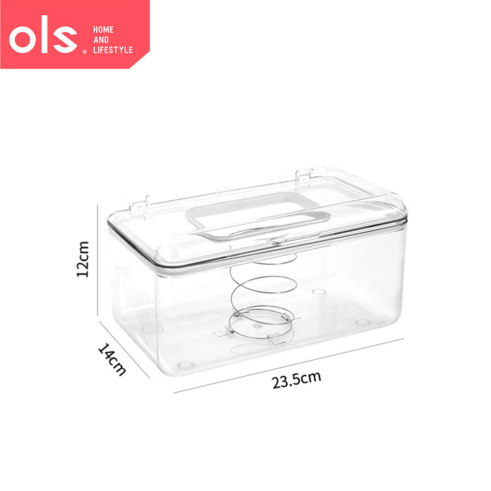 Transparent Wet Wipes Face Mask Storage Tissue Box With Spring