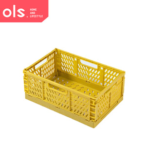 Foldable Stackable Crate Storage Box Basket Bin Plastic Container Organizer with Handle Car Trunk