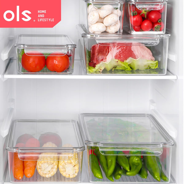 Refrigerator Organizer Kitchen Pantry Fridge Container Transparent Food Storage Organizers