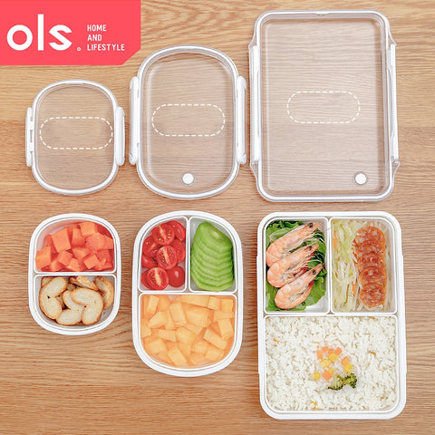 Bento Lunch Box Removable Compartments Microwave Safe Refrigerator Fruits Keep Fresh Storage Heat Resistance