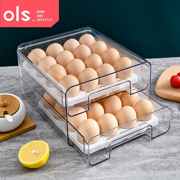 Food Storage Stackable Drawer Style Refrigerator Organizer Removable Drain Tray Fruit Vegetable