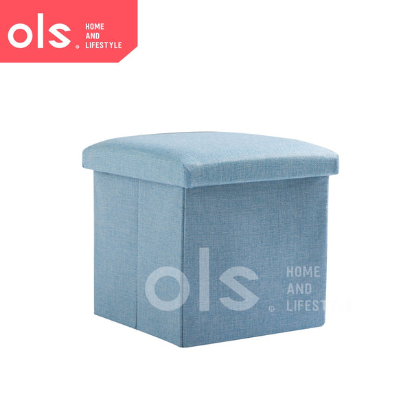 Storage Box Stool Ottoman Foldable Storage Chair 30x30x30 Footrest Seat Versatile Space Saving