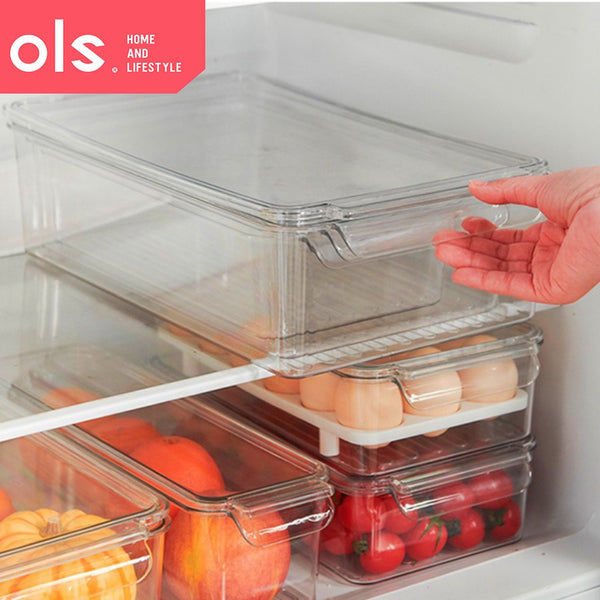 Refrigerator Organizer Kitchen Pantry Fridge Container Transparent Food Storage Organizers