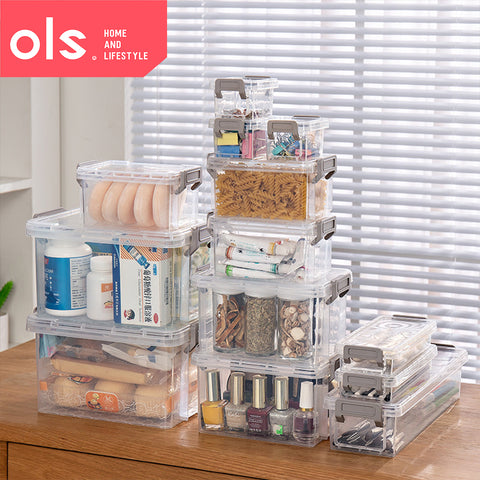 Set Plastic Organizer Storage Box Transparent Desk Makeup Medicine Drawer Organizer Storage Box