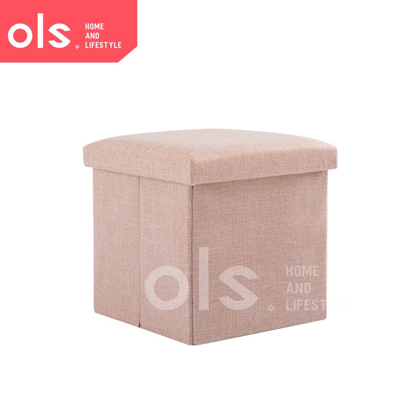 Storage Box Stool Ottoman Foldable Storage Chair 30x30x30 Footrest Seat Versatile Space Saving