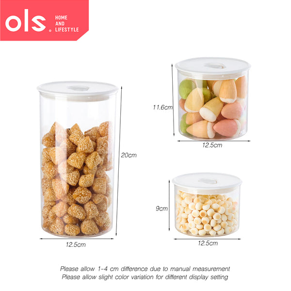 OLS Transparent Airtight Food Storage Dry Food Grains Condiments Beans Storage Sealed Tank