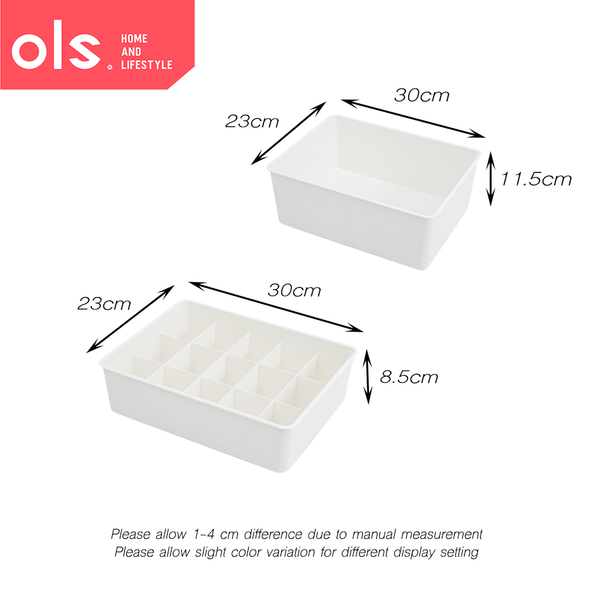 OLS Plastic Underwear Storage Box with Lid Underwear Bra Socks Storage box