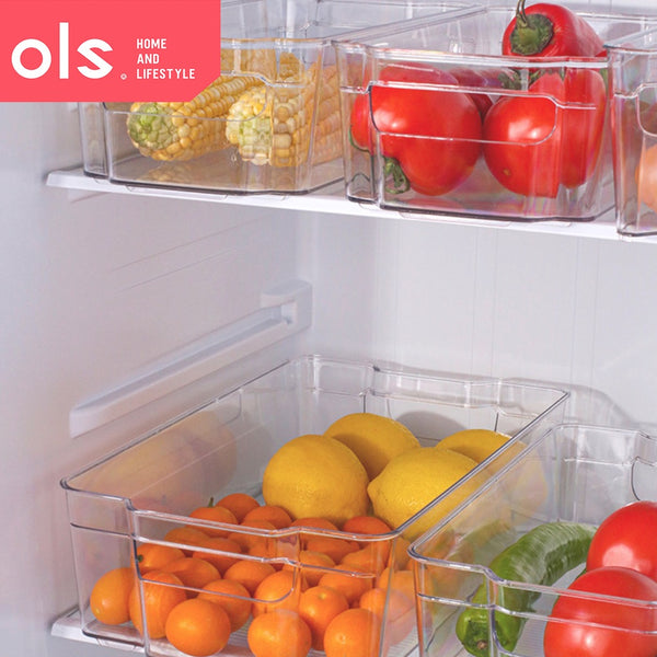 Acrylic Pantry Fridge Organizer Box Kitchen Countertop Storage Bin Vegetable Container Plastic