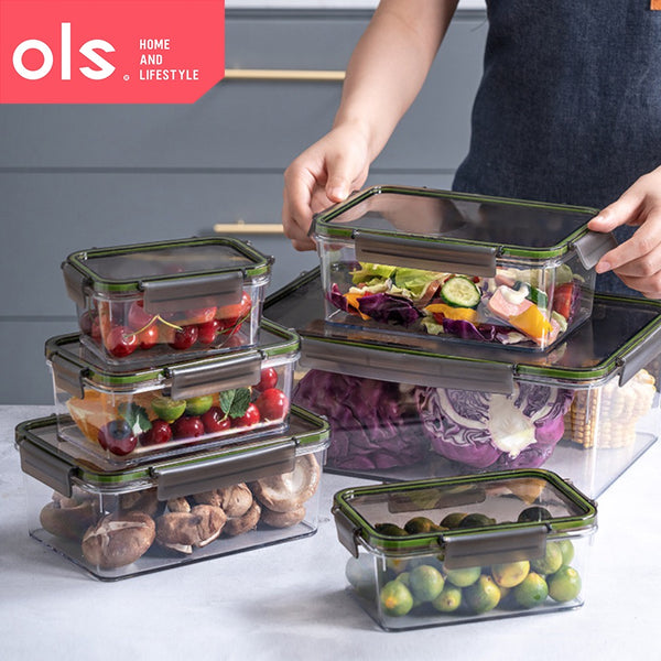 Transparent Food Keeper Airtight Left Over Container Vegetable Fruit Storage Plastic Organizer