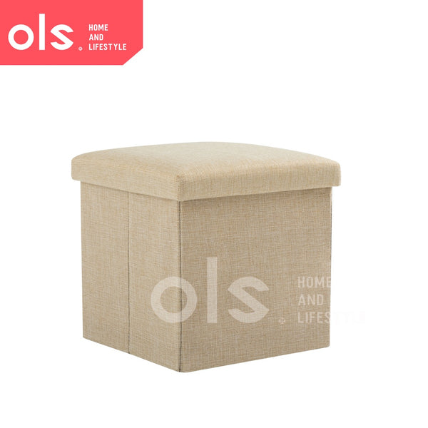 Storage Box Stool Ottoman Foldable Storage Chair 30x30x30 Footrest Seat Versatile Space Saving