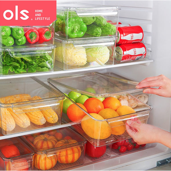 Refrigerator Organizer Kitchen Pantry Fridge Container Transparent Food Storage Organizers