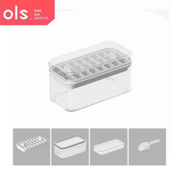 OLS Ice Cube Mold Large Capacity Silicone Ice Grid Household Ice Storage Ice Box